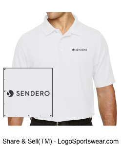 Embroidered Devon & Jones Men's DryTec20 Performance Polo - Standard Logo, White Design Zoom